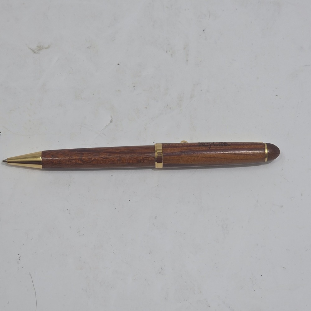 KeyCite Westlaw Thomson Reuters Promo Wooden Ballpoint Pen Gold Trim Wood Grain